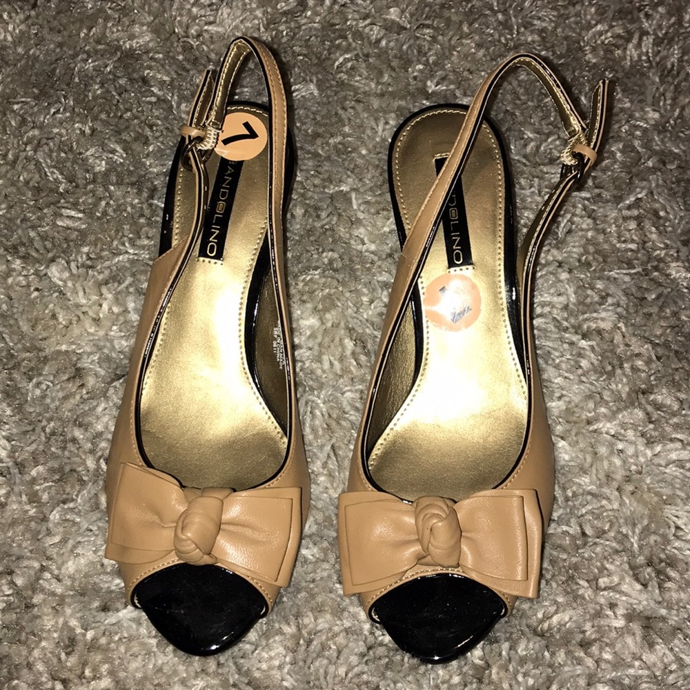 Open toed heels never worn size 7